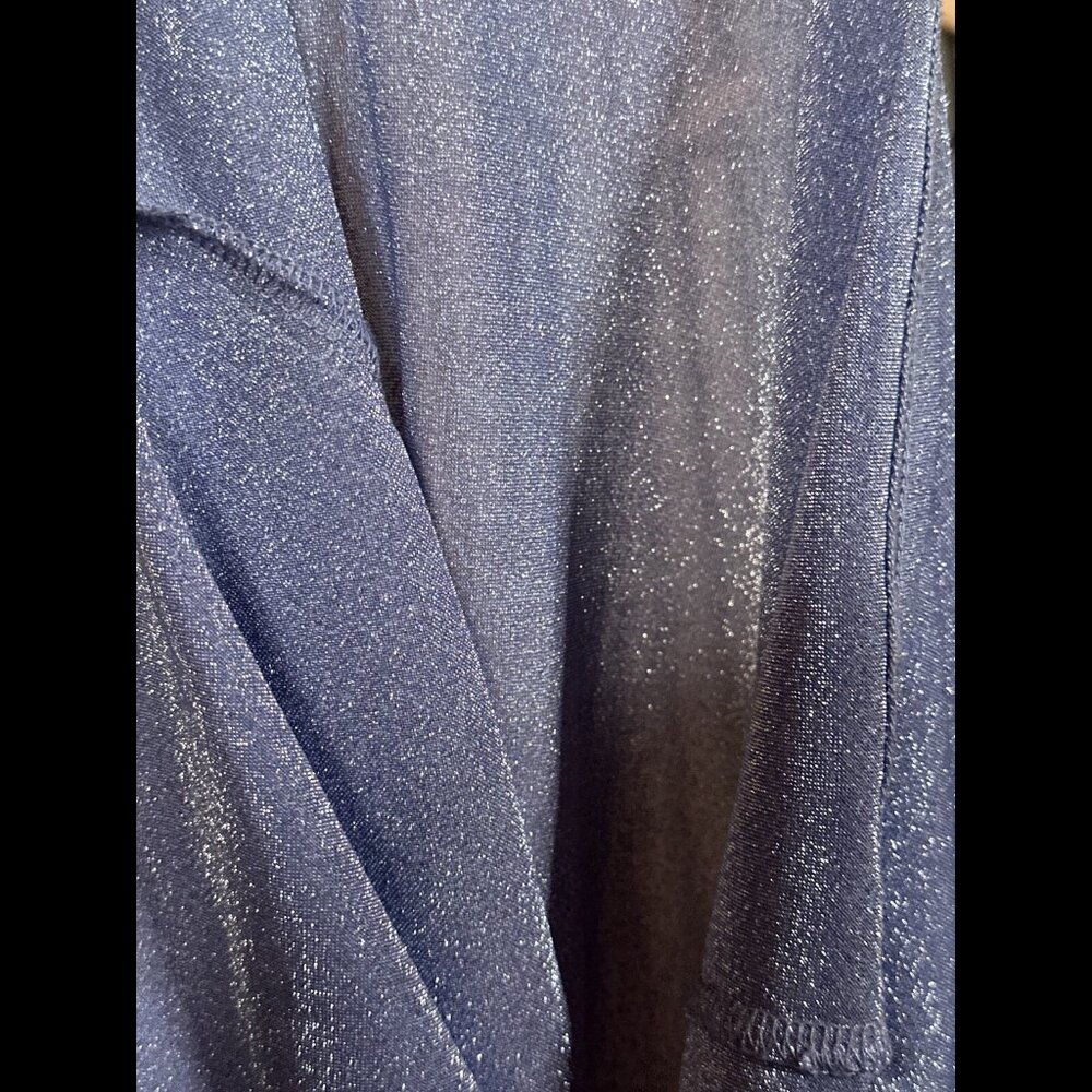 Free People Shirt Large Womens Purple Metallic Shiny Long Sleeve Nylon Top - Picture 9 of 9